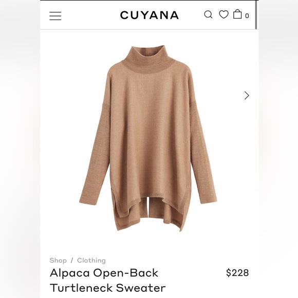 CUYANA 100% ALPACA PONCHO SWEATER IN CAMEL OVERSIZED XS/S - Picture 13 of 13